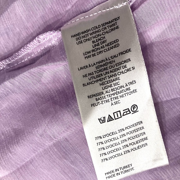 Anthropologie Godet Boho Babydoll Sheer Ruffle Blouse Purple Lavender Size Large - Picture 6 of 15